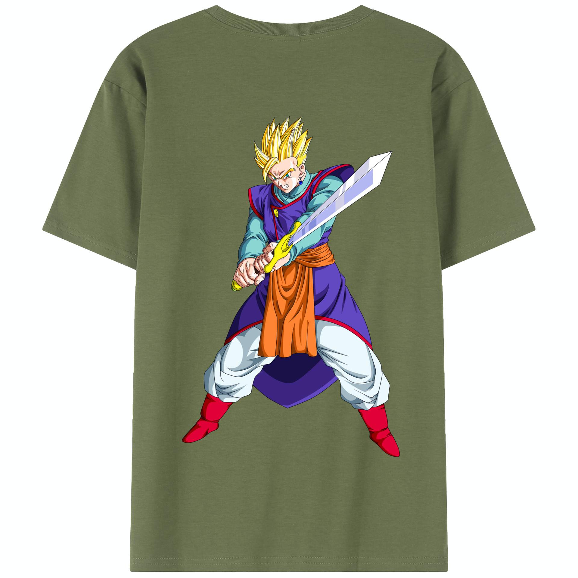 （画像用） ドラゴンボール 孫 悟飯（そんごはん）DRAGON BALL Son Gohan 綿100％半袖Tシャツ（背面プリント）